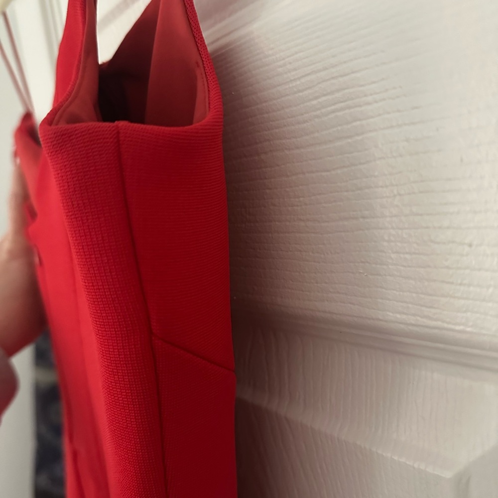 Nicholas Red Ruffled Backless Sheath Midi Dress - image 5